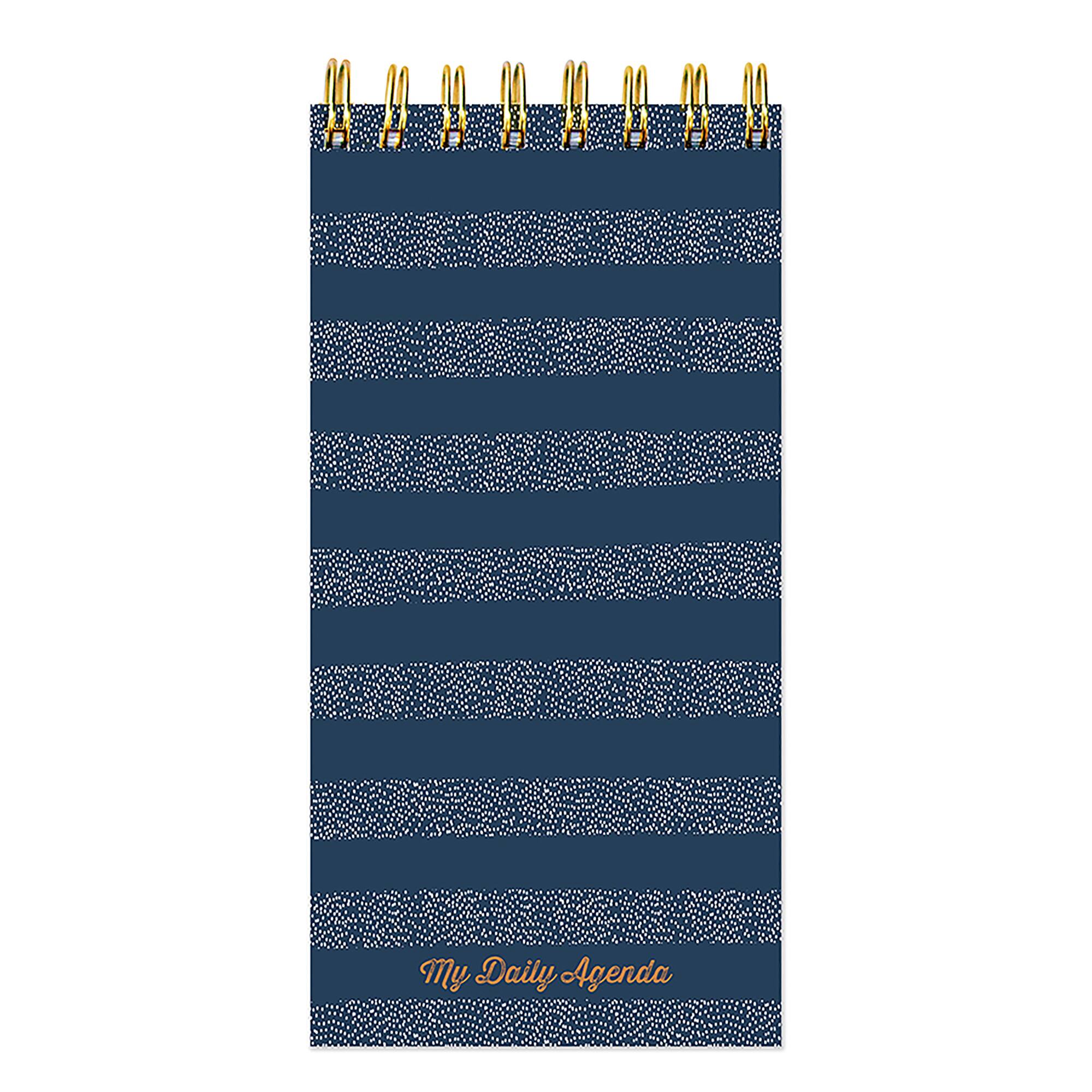 TF Publishing Blue Boho Stripe Undated Daily Agenda Notepad Planner